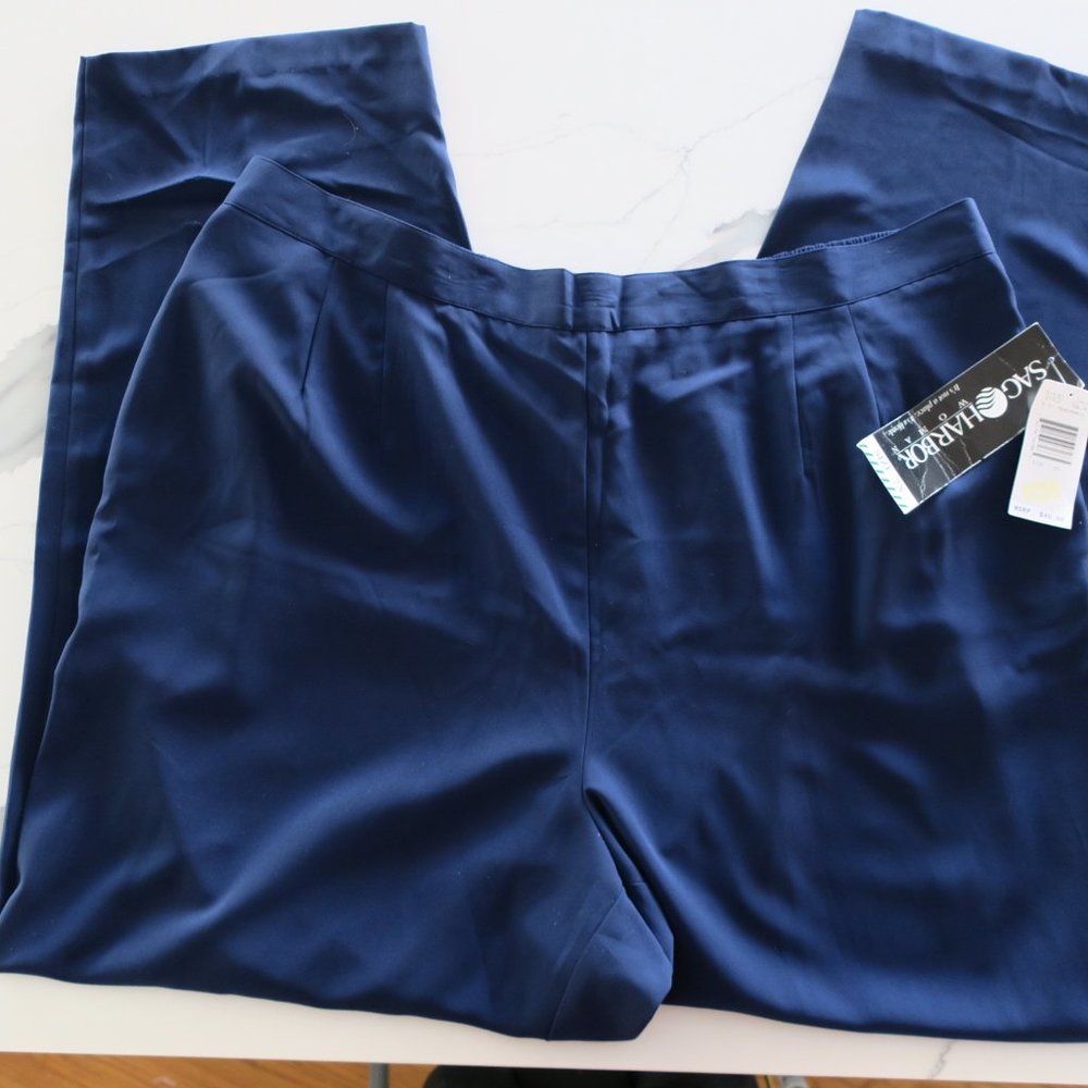 NWT Sag Harbor Woman 2X Navy Pants